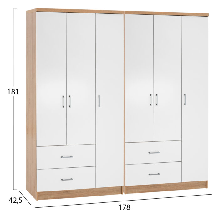 ΝΤΟΥΛΑΠΑ 6ΦΥΛΛΗ CAESAR HM21236.02 ΜΕΛΑΜΙΝΗ SONAMA & ΛΕΥΚΟ 180x42,5Χ181Υεκ. - Image 2