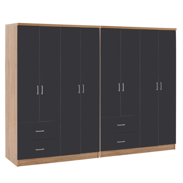ΝΤΟΥΛΑΠΑ 8ΦΥΛΛΗ BRIANA HM21237.01 ΜΕΛΑΜΙΝΗ SONAMA & ΣΚΟΥΡΟ ΓΚΡΙ 241x42,5Χ180,5Υεκ. - Image 1