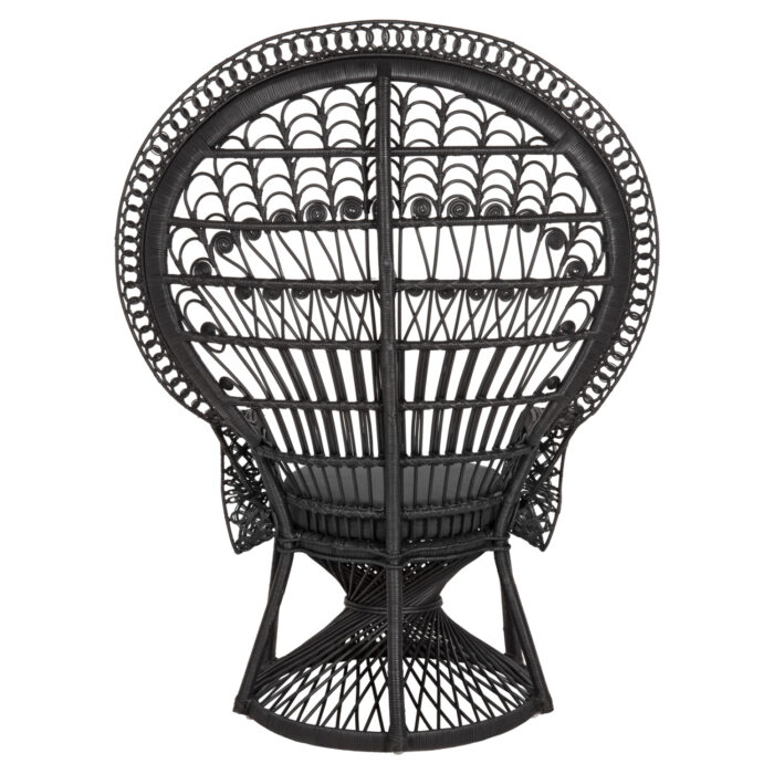 ΠΟΛΥΘΡΟΝΑ ROYAL PEACOCK HM9342.03 RATTAN ΜΑΥΡΟ-ΜΑΞΙΛΑΡΙ ΜΑΥΡΟ 114x72x150Yεκ. - Image 6