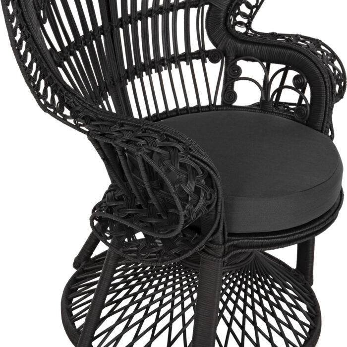 ΠΟΛΥΘΡΟΝΑ ROYAL PEACOCK HM9342.03 RATTAN ΜΑΥΡΟ-ΜΑΞΙΛΑΡΙ ΜΑΥΡΟ 114x72x150Yεκ. - Image 7