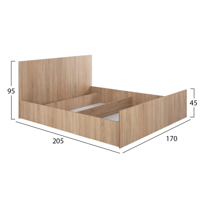 ΣΕΤ ΚΡΕΒΑΤΟΚΑΜΑΡΑΣ 5ΤΜΧ ADLER HM11758 ΜΕΛΑΜΙΝΗ SONAMA OAK-ΓΙΑ ΣΤΡΩΜΑ 160x200εκ - Image 2