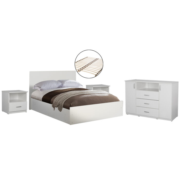 ΣΕΤ ΚΡΕΒΑΤΟΚΑΜΑΡΑΣ 5ΤΜΧ ADLER HM11758.03 ΜΕΛΑΜΙΝΗ ΛΕΥΚΗ-ΓΙΑ ΣΤΡΩΜΑ 160x200εκ - Image 1