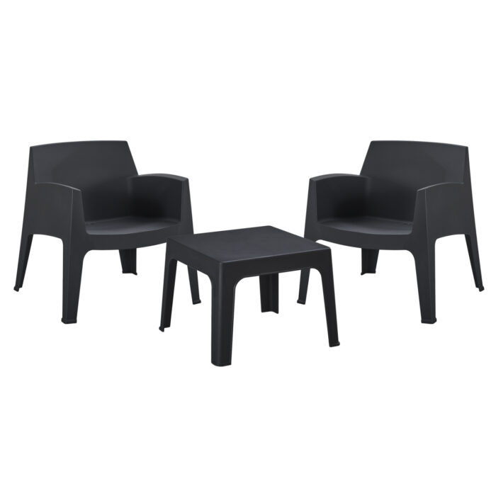 ΣΕΤ LOUNGE 3ΤΜΧ SLEEK HM21274.02 ΜΑΥΡΟ ΠΟΛΥΠΡΟΠΥΛΕΝΙΟ - Image 1