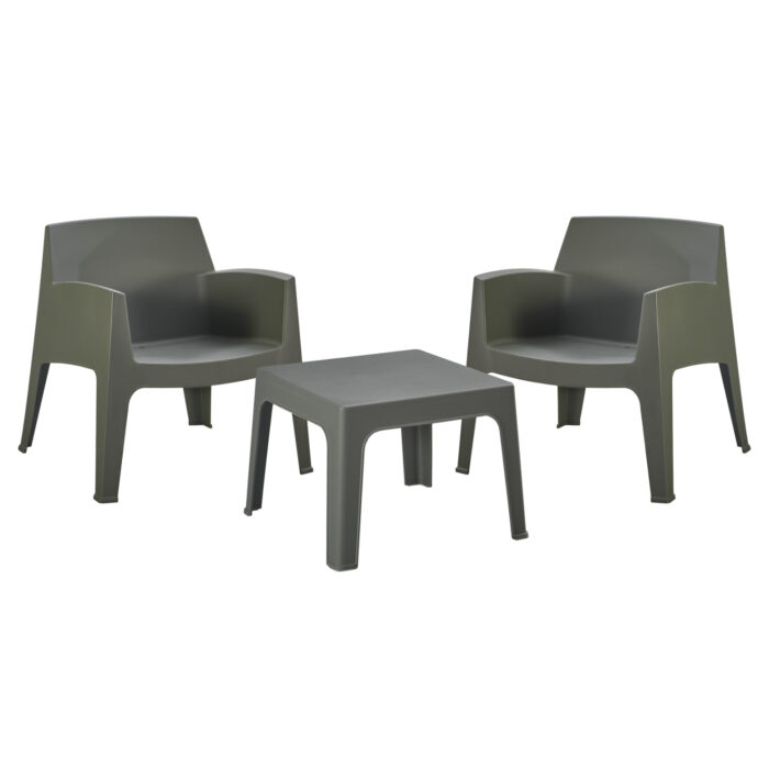 ΣΕΤ LOUNGE 3ΤΜΧ SLEEK HM21274.05 DARK OLIVE GREEN ΠΟΛΥΠΡΟΠΥΛΕΝΙΟ - Image 1