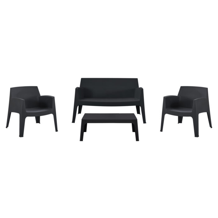 ΣΕΤ LOUNGE 4ΤΜΧ SLEEK HM21275.02 ΜΑΥΡΟ ΠΟΛΥΠΡΟΠΥΛΕΝΙΟ - Image 1