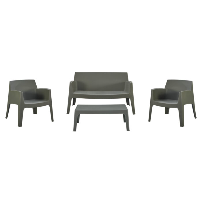 ΣΕΤ LOUNGE 4ΤΜΧ SLEEK HM21275.05 DARK OLIVE GREEN ΠΟΛΥΠΡΟΠΥΛΕΝΙΟ - Image 1