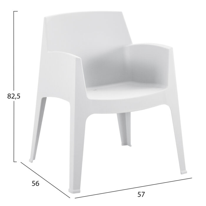 ΣΕΤ LOUNGE ΠΟΛΥΠΡΟΠΥΛΕΝΙΟΥ SLEEK HM21267.01 ΤΡΑΠΕΖΑΚΙ & 2 ΠΟΛΥΘΡΟΝΕΣ-ΛΕΥΚΟ - Image 2