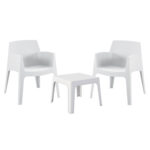 ΣΕΤ LOUNGE ΠΟΛΥΠΡΟΠΥΛΕΝΙΟΥ SLEEK HM21267.01 ΤΡΑΠΕΖΑΚΙ & 2 ΠΟΛΥΘΡΟΝΕΣ-ΛΕΥΚΟ