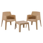 ΣΕΤ LOUNGE ΠΟΛΥΠΡΟΠΥΛΕΝΙΟΥ SLEEK HM21267.03 ΤΡΑΠΕΖΑΚΙ & 2 ΠΟΛΥΘΡΟΝΕΣ-ΚΑΠΟΥΤΣΙΝΟ