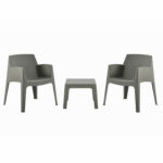 ΣΕΤ LOUNGE ΠΟΛΥΠΡΟΠΥΛΕΝΙΟΥ SLEEK HM21267.05 ΤΡΑΠΕΖΑΚΙ & 2 ΠΟΛΥΘΡΟΝΕΣ-DARK OLIVE GREEN