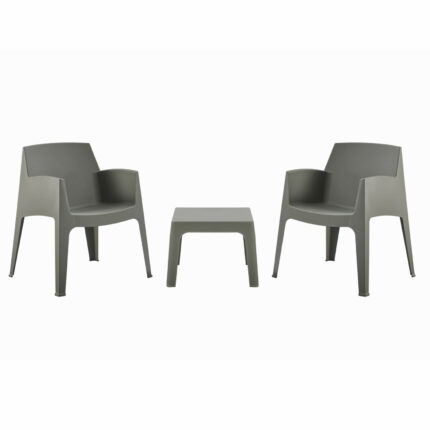 ΣΕΤ LOUNGE ΠΟΛΥΠΡΟΠΥΛΕΝΙΟΥ SLEEK HM21267.05 ΤΡΑΠΕΖΑΚΙ & 2 ΠΟΛΥΘΡΟΝΕΣ-DARK OLIVE GREEN