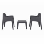 ΣΕΤ LOUNGE ΠΟΛΥΠΡΟΠΥΛΕΝΙΟΥ SLEEK HM21267.10 ΤΡΑΠΕΖΑΚΙ & 2 ΠΟΛΥΘΡΟΝΕΣ-ΓΚΡΙ - Image 2