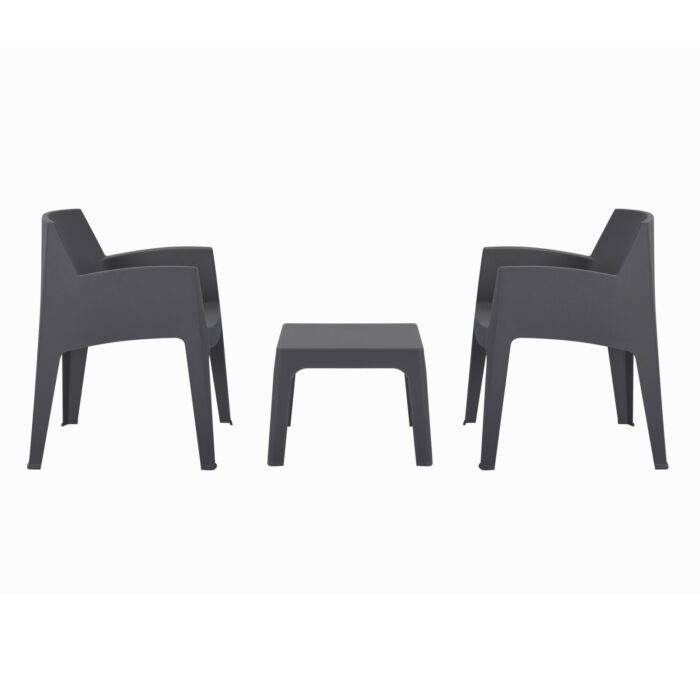 ΣΕΤ LOUNGE ΠΟΛΥΠΡΟΠΥΛΕΝΙΟΥ SLEEK HM21267.10 ΤΡΑΠΕΖΑΚΙ & 2 ΠΟΛΥΘΡΟΝΕΣ-ΓΚΡΙ - Image 2