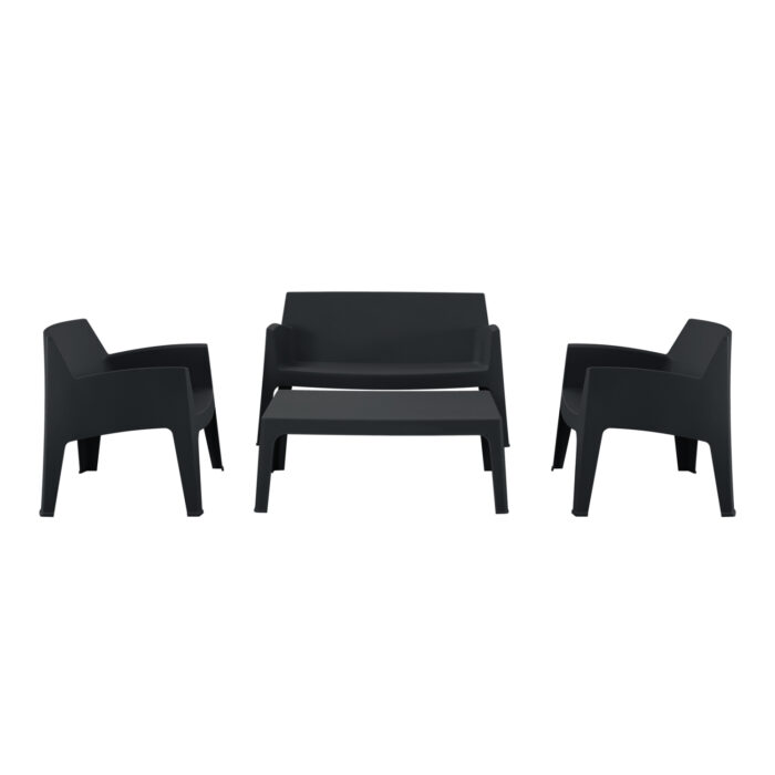 ΣΕΤ ΣΑΛΟΝΙ ΕΞ.ΧΩΡΟΥ 4ΤΜΧ SLEEK HM21268.02 ΜΑΥΡΟ ΠΟΛΥΠΡΟΠΥΛΕΝΙΟ - Image 2