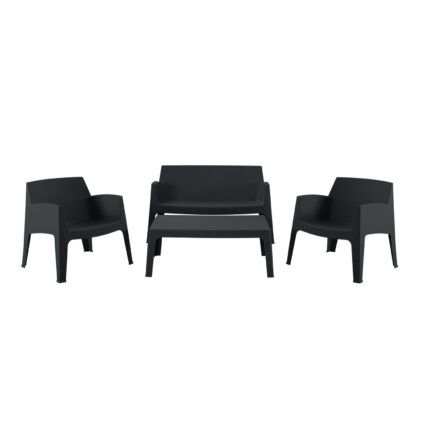 ΣΕΤ ΣΑΛΟΝΙ ΕΞ.ΧΩΡΟΥ 4ΤΜΧ SLEEK HM21268.02 ΜΑΥΡΟ ΠΟΛΥΠΡΟΠΥΛΕΝΙΟ