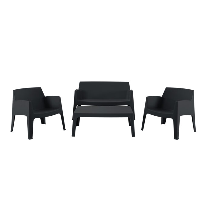 ΣΕΤ ΣΑΛΟΝΙ ΕΞ.ΧΩΡΟΥ 4ΤΜΧ SLEEK HM21268.02 ΜΑΥΡΟ ΠΟΛΥΠΡΟΠΥΛΕΝΙΟ - Image 1