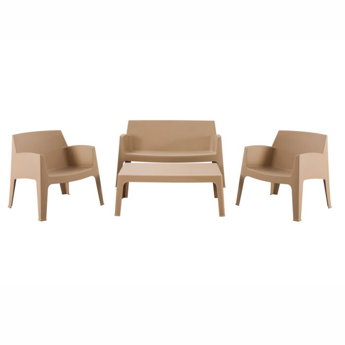 ΣΕΤ ΣΑΛΟΝΙ ΕΞ.ΧΩΡΟΥ 4ΤΜΧ SLEEK HM21268.03 ΚΑΠΟΥΤΣΙΝΟ ΠΟΛΥΠΡΟΠΥΛΕΝΙΟ - Image 1
