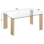 ΣΕΤ ΤΡΑΠΕΖΑΡΙΑΣ 5ΤΜΧ LADY HM11595 ΓΥΑΛΙ--ΜΕΤΑΛΛΟ--MDF ΣΕ SONAMA & ΚΑΦΕ ΥΦΑΣΜΑ - Image 2