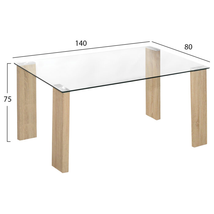 ΣΕΤ ΤΡΑΠΕΖΑΡΙΑΣ 5ΤΜΧ LADY HM11595 ΓΥΑΛΙ--ΜΕΤΑΛΛΟ--MDF ΣΕ SONAMA & ΚΑΦΕ ΥΦΑΣΜΑ - Image 2