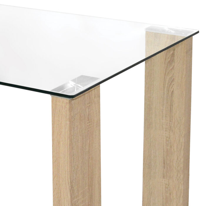 ΣΕΤ ΤΡΑΠΕΖΑΡΙΑΣ 5ΤΜΧ LADY HM11595 ΓΥΑΛΙ--ΜΕΤΑΛΛΟ--MDF ΣΕ SONAMA & ΚΑΦΕ ΥΦΑΣΜΑ - Image 5