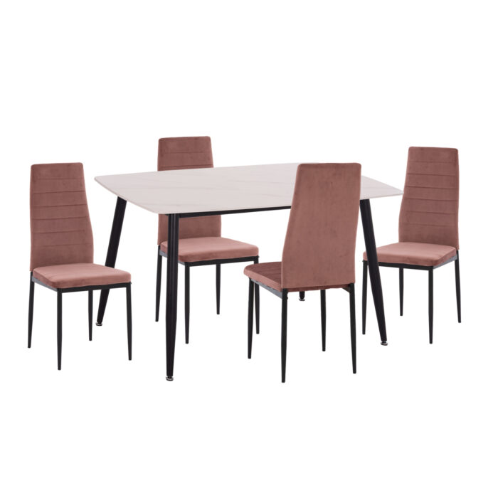 ΣΕΤ ΤΡΑΠΕΖΑΡΙΑΣ 5ΤΜΧ RAVEN HM21264.01 ΚΕΡΑΜΙΚΟ TOP ΛΕΥΚΟ ΜΑΡΜΑΡΟ--ΒΕΛΟΥΔΟ ΣΑΠΙΟ ΜΗΛΟ - Image 1