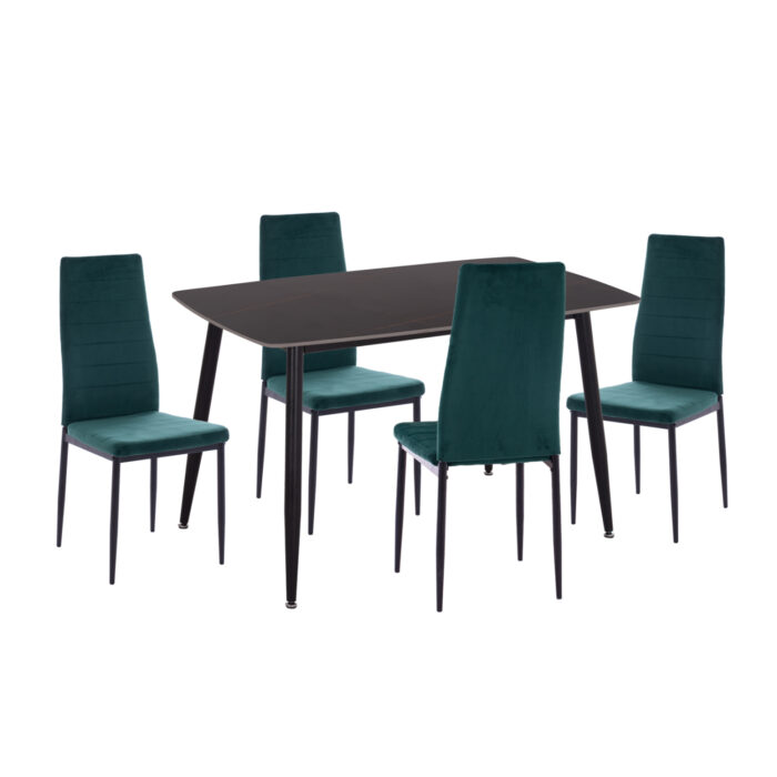 ΣΕΤ ΤΡΑΠΕΖΑΡΙΑΣ 5ΤΜΧ RAVEN HM21265.02 ΚΕΡΑΜΙΚΟ TOP ΜΑΥΡΟ ΜΑΡΜΑΡΟ--ΒΕΛΟΥΔΟ ΚΥΠΑΡΙΣΣΙ - Image 1