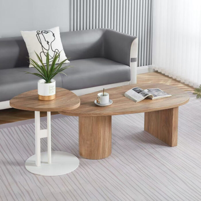 ΤΡΑΠΕΖΙ ΣΑΛΟΝΙΟΥ ΟΒΑΛ ALPER HM18327 MDF ΣΕ SONAMA ΧΡΩΜΑ 110x60x40Υεκ - Image 2