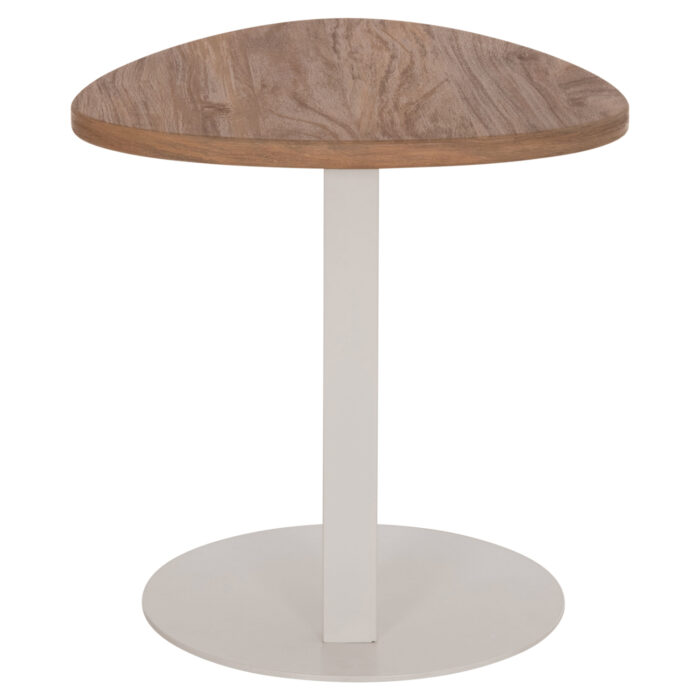 ΒΟΗΘΗΤΙΚΟ ΤΡΑΠΕΖΙ ΟΒΑΛ ALPER HM18328 MDF SONAMA--ΜΕΤΑΛΛΟ ΛΕΥΚΟ 50x50x51Υεκ. - Image 4