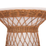 ΒΟΗΘΗΤΙΚΟ ΤΡΑΠΕΖΙ ΣΤΡΟΓΓΥΛΟ DELIA HM18167.02 FIBER CEMENT ΛΕΥΚΟ & RATTAN Φ40x45Υεκ - Image 5