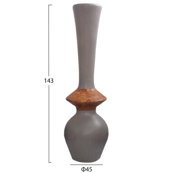 ΔΙΑΚΟΣΜΗΤΙΚΟ ΒΑΖΟ ΔΑΠΕΔΟΥ NEBULA HM4660.05M FIBER CEMENT TAUPE--ΞΥΛΟ ΤΕΑΚ Φ45x143Υεκ - Image 2