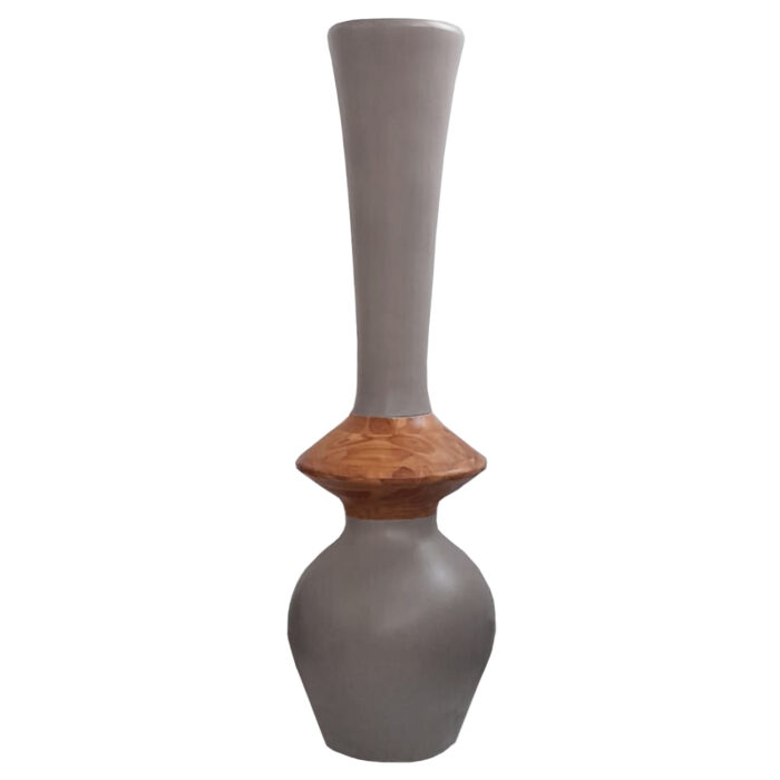ΔΙΑΚΟΣΜΗΤΙΚΟ ΒΑΖΟ ΔΑΠΕΔΟΥ NEBULA HM4660.05M FIBER CEMENT TAUPE--ΞΥΛΟ ΤΕΑΚ Φ45x143Υεκ - Image 1