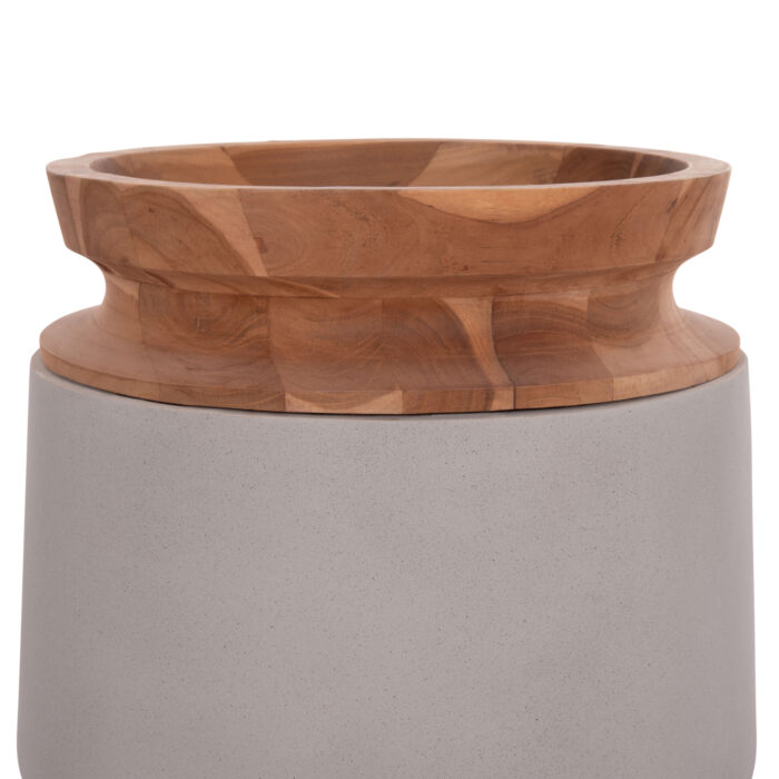 ΔΙΑΚΟΣΜΗΤΙΚΟ ΒΑΖΟ ΔΑΠΕΔΟΥ LINTER HM4662.03L FIBER CEMENT ΓΚΡΙ--ΞΥΛΟ ΤΕΑΚ Φ41x47Υ - Image 5