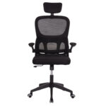 ΚΑΡΕΚΛΑ ΓΡΑΦΕΙΟΥ BASTON HM18236.01 ΜΑΥΡΟ MESH & PP ΣΚΕΛΕΤΟΣ 64x60x117-127Υεκ. - Image 3