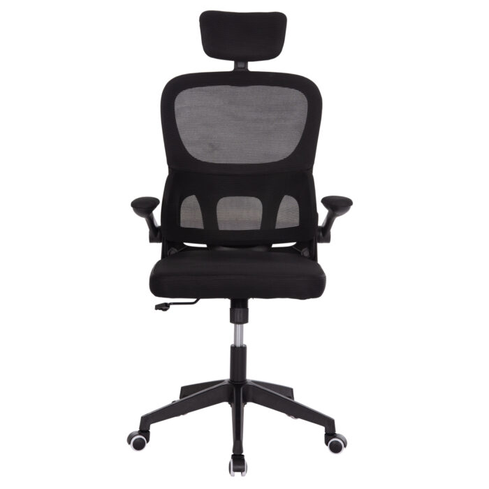 ΚΑΡΕΚΛΑ ΓΡΑΦΕΙΟΥ BASTON HM18236.01 ΜΑΥΡΟ MESH & PP ΣΚΕΛΕΤΟΣ 64x60x117-127Υεκ. - Image 3