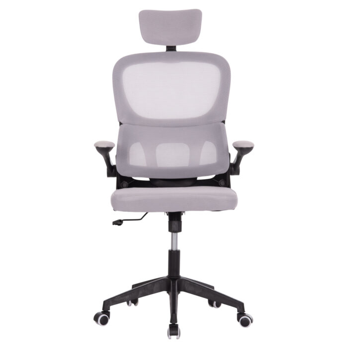 ΚΑΡΕΚΛΑ ΓΡΑΦΕΙΟΥ BASTON HM18236.02 ΓΚΡΙ MESH & ΜΑΥΡΟ PP ΣΚΕΛΕΤΟΣ 64x60x127Υεκ. - Image 3