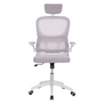 ΚΑΡΕΚΛΑ ΓΡΑΦΕΙΟΥ BASTON HM18236.03 ΓΚΡΙ MESH & ΛΕΥΚΟΣ PP ΣΚΕΛΕΤΟΣ 64x60x127Υεκ. - Image 3