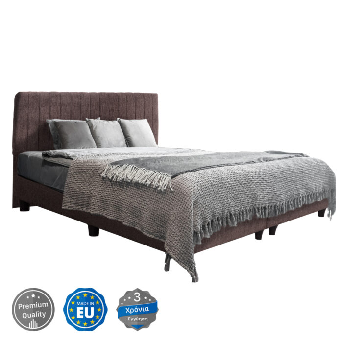 ΚΡEΒΑΤΙ ΔΙΠΛΟ HILDA HM717.02 ΥΦΑΣΜΑ TEDDY ΚΑΦΕ--ΓΙΑ ΣΤΡΩΜΑ 160x200εκ. - Image 1