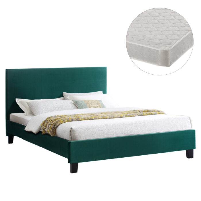 ΚΡΕΒΑΤΙ ΜΕ ΣΤΡΩΜΑ BECCA HM21283.06 ΚΥΠΑΡΙΣΣΙ ΒΕΛΟΥΔΟ--ΓΙΑ 150x200εκ - Image 1