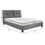 ΚΡΕΒΑΤΙ ΜΕ ΣΤΡΩΜΑ BILLIE HM21284.03 ΓΚΡΙ ΥΦΑΣΜΑ--ΓΙΑ 160x200εκ - Image 3