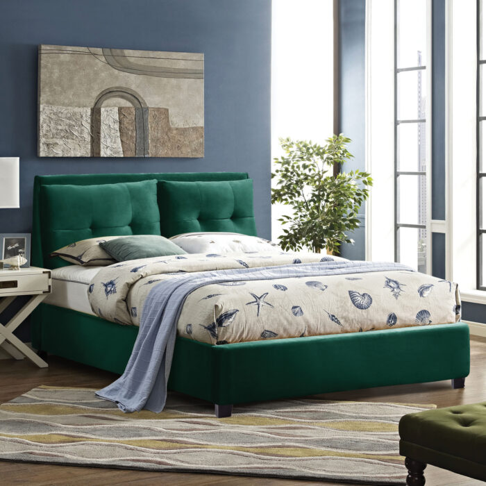 ΚΡΕΒΑΤΙ ΜΕ ΣΤΡΩΜΑ BILLIE HM21284.06 ΚΥΠΑΡΙΣΣΙ ΒΕΛΟΥΔΟ--ΓΙΑ 160x200εκ - Image 2