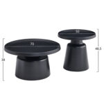 ΣΕΤ 2 ΤΡΑΠΕΖΙΑ ΣΑΛΟΝΙΟΥ RINKON2 HM18304.02 ΜΕΤΑΛΛΟ ΣΕ ΜΑΥΡΟ Φ50εκ & Φ70εκ - Image 2