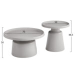 ΣΕΤ 2 ΤΡΑΠΕΖΙΑ ΣΑΛΟΝΙΟΥ RINKON2 HM18304.03 ΜΕΤΑΛΛΟ ΣΕ ΓΚΡΙ Φ50εκ & Φ70εκ - Image 2