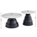 ΣΕΤ 2 ΤΡΑΠΕΖΙΑ ΣΑΛΟΝΙΟΥ LIDOX HM18306.02 SINTERED STONE TOP- SNOW WHITE ΧΡΩΜΑ Φ50 & Φ70 - Image 2