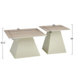 ΣΕΤ 2 ΤΡΑΠΕΖΙΑ ΣΑΛΟΝΙΟΥ QUBER(X) HM18311.04 ΚΕΡΑΜΙΚΑ TOP ΤΕΤΡΑΓΩΝΑ--ΒΑΣΕΙΣ ΣΑΜΠΑΝΙ - Image 2