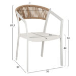 ΣΕΤ ΤΡΑΠΕΖΑΡΙΑΣ ΕΞ.ΧΩΡΟΥ 5ΤΜΧ KRUM HM21162 ΛΕΥΚΟ ΑΛΟΥΜΙΝΙΟ-P.E.RATTAN-TEXTILENE - Image 3