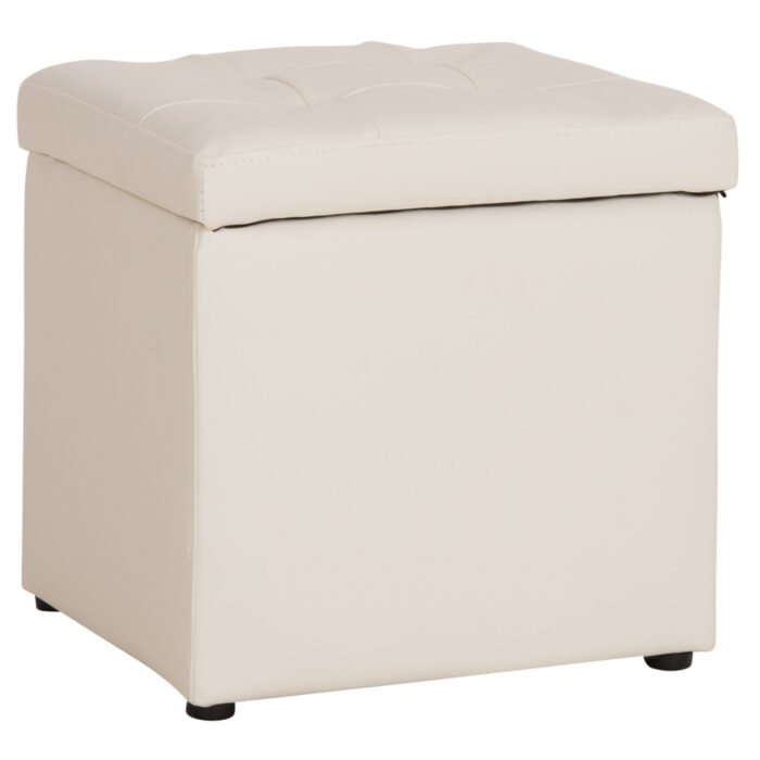 ΣΚΑΜΠΟ PRO CUBE HM224.02 PU ΜΕ ΑΠΟΘΗΚΕΥΤΙΚΟ ΧΩΡΟ- ΛΕΥΚΟ 38x38x36,5Υεκ. - Image 1