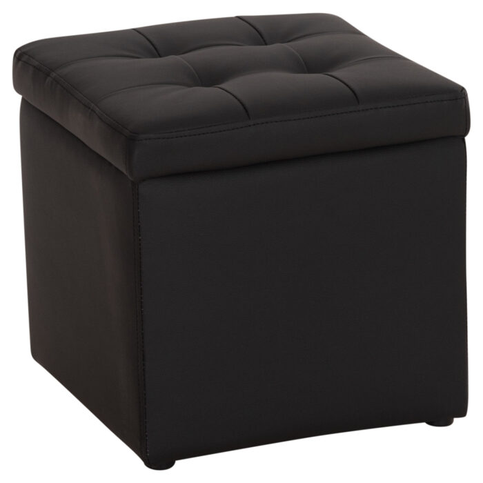 ΣΚΑΜΠΩ ΜΕ ΑΠΟΘΗΚΕΥΤΙΚΟ ΧΩΡΟ PU ΜΑΥΡΟ CUBE HM224.01 38x38x36.5Υεκ. - Image 1