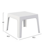 ΤΡΑΠΕΖΑΚΙ ΤΕΤΡΑΓΩΝΟ SLEEK HM6371.01 ΠΟΛΥΠΡΟΠΥΛΕΝΙΟ ΣΕ ΛΕΥΚΟ 49.5x49.5x40Υεκ. - Image 2