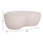 ΤΡΑΠΕΖΙ ΣΑΛΟΝΙΟΥ GERSON HM18151.02S FIBER CEMENT ΣΕ ΛΕΥΚΟ--104x72x40Υεκ. - Image 2