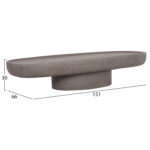 ΤΡΑΠΕΖΙ ΣΑΛΟΝΙΟΥ DESSY HM18153.03 FIBER CEMENT ΣΕ ΓΚΡΙ--151x66x30Υεκ. - Image 2